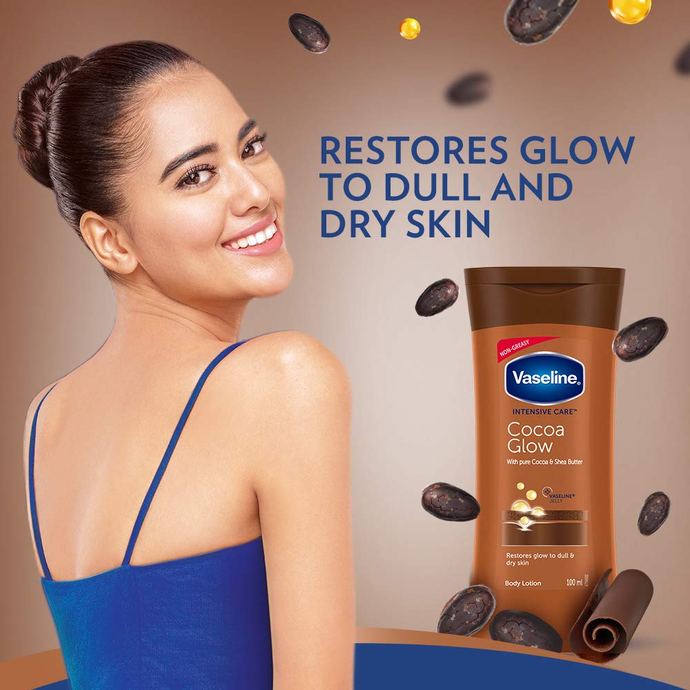 Vaseline Cocoa Glow, Body Lotion For Dry Skin, 90 ml (Deal : Discount Coupon of Rs 15)