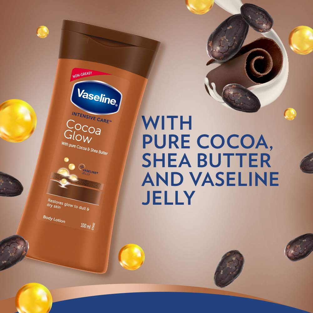 Vaseline Cocoa Glow, Body Lotion For Dry Skin, 90 ml (Deal : Discount Coupon of Rs 15)