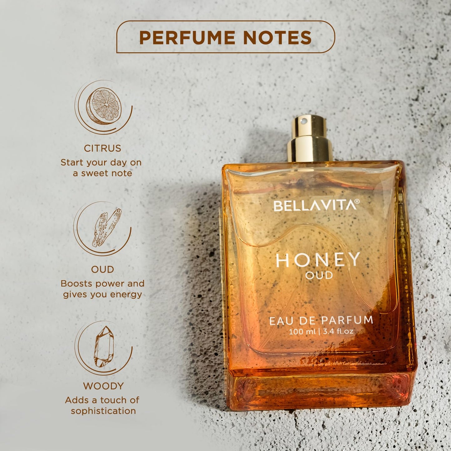 Bella Vita Luxury Honey Oud Unisex Eau De Parfum, 100 ml Perfume (Deal : Benefit Of 90%)