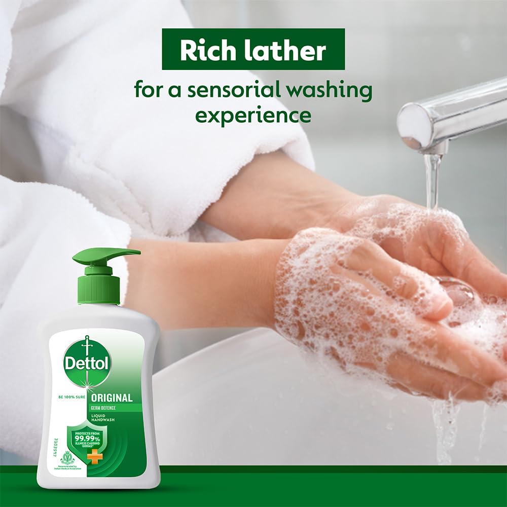 Dettol 200 ml Liquid Hand Wash with Free 175 ml Refill (Worth Rs 63) (Deal : Free 05 Himalaya Shampoo Pouch Worth Rs 10)