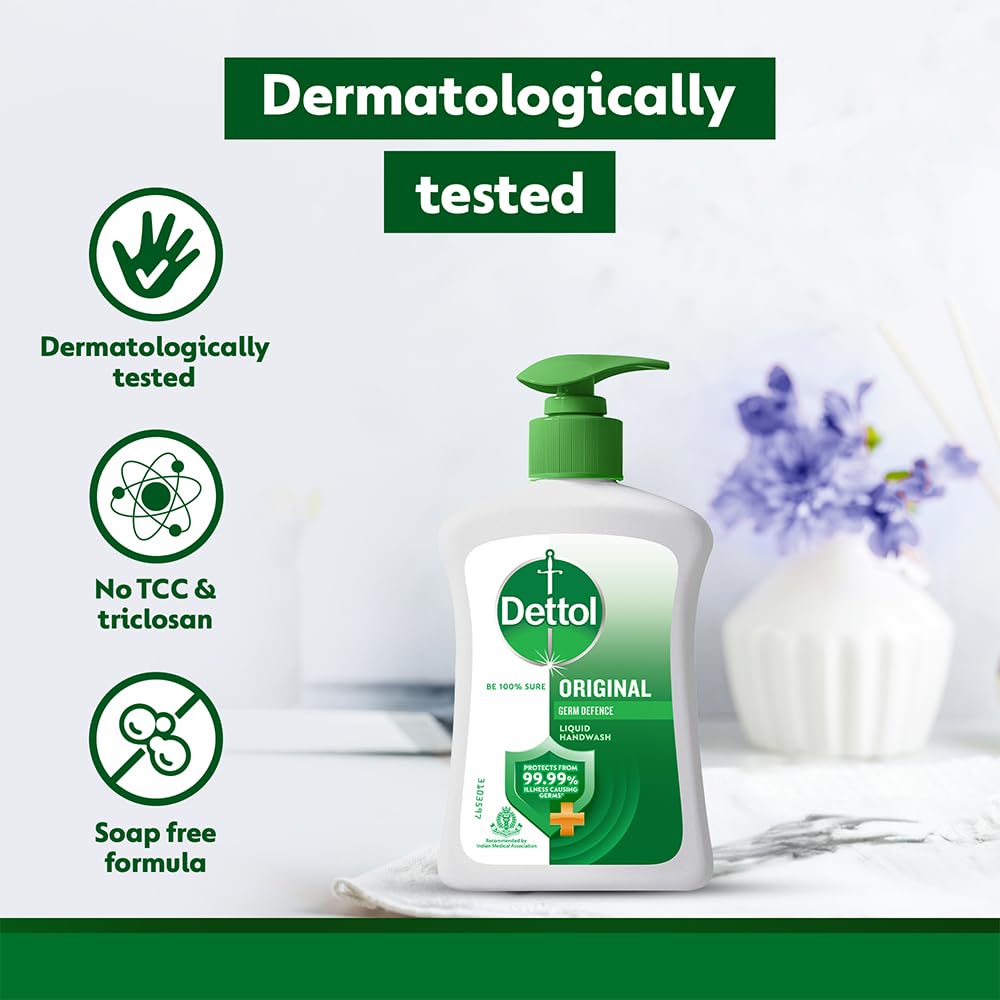 Dettol 200 ml Liquid Hand Wash with Free 175 ml Refill (Worth Rs 63) (Deal : Free 05 Himalaya Shampoo Pouch Worth Rs 10)