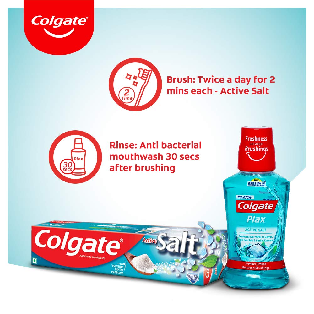 Colgate Active Salt Tooth Paste, Offer Pack: 15% Extra, 100 gm + 15 gm (Deal : Discount Coupon of Rs 10)