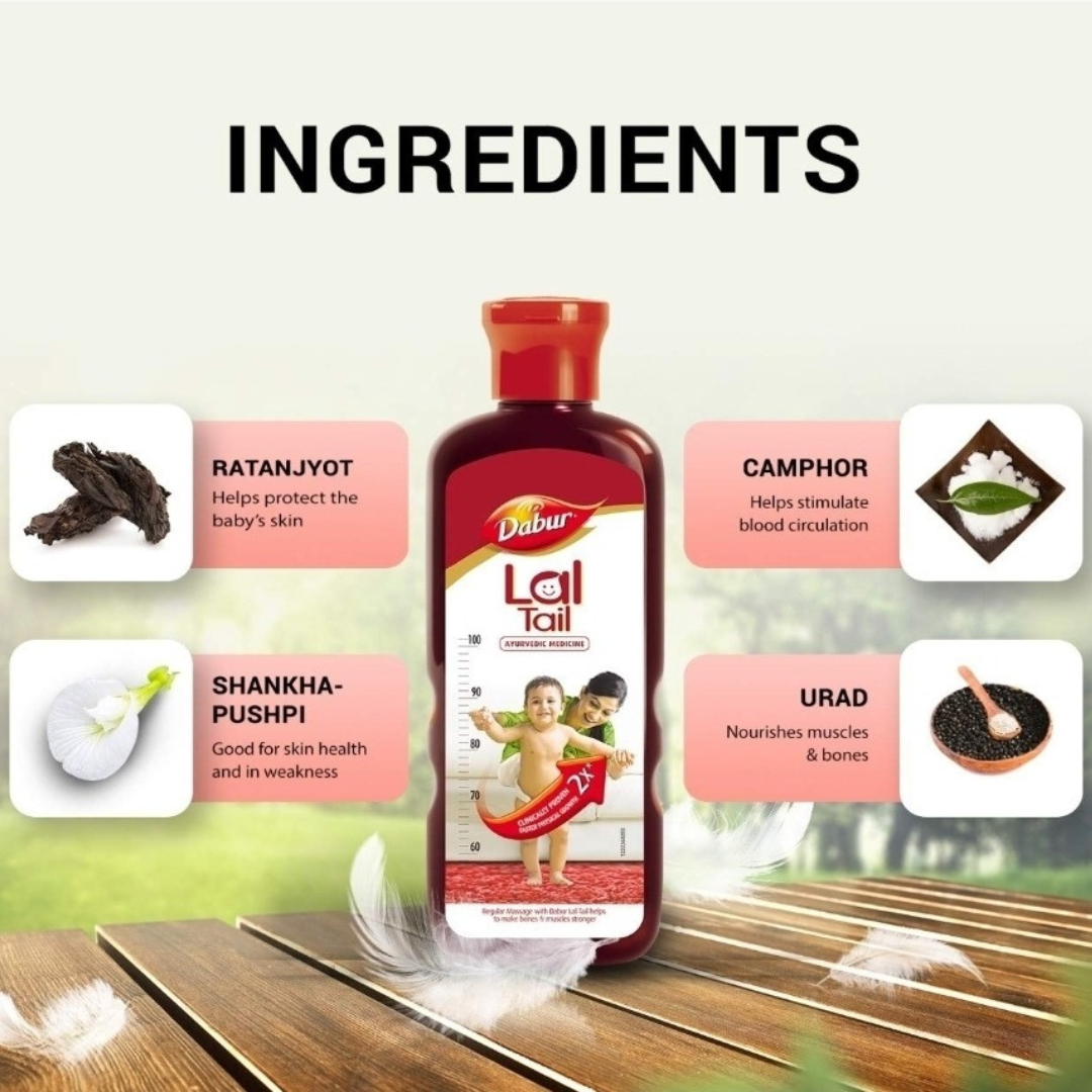 Dabur Lal Tel, Ayurvedic Baby Massage Oil, 25 ml (Deal : Benefit of 18%)
